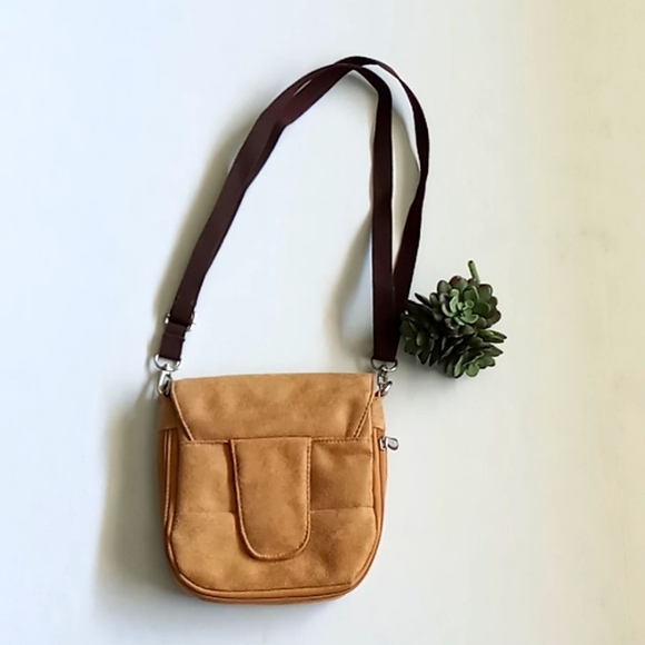 Travelon 3 In 1 Faux Suede Mini Bag Tan Removable/Adjustable Brown Strap - Picture 2 of 12